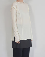 Load image into Gallery viewer, tucked L/S - washable wool jersey
画像をギャラリービューアに読み込む, tucked L/S - washable wool jersey