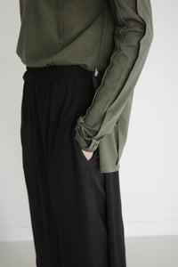 twist wave long trouser layered skirt