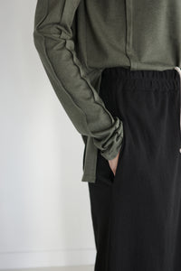 twist wave long trouser layered skirt