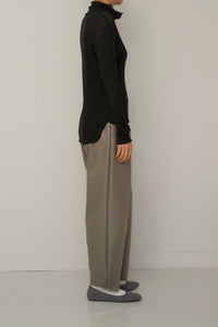 jersey like leather curve trouser