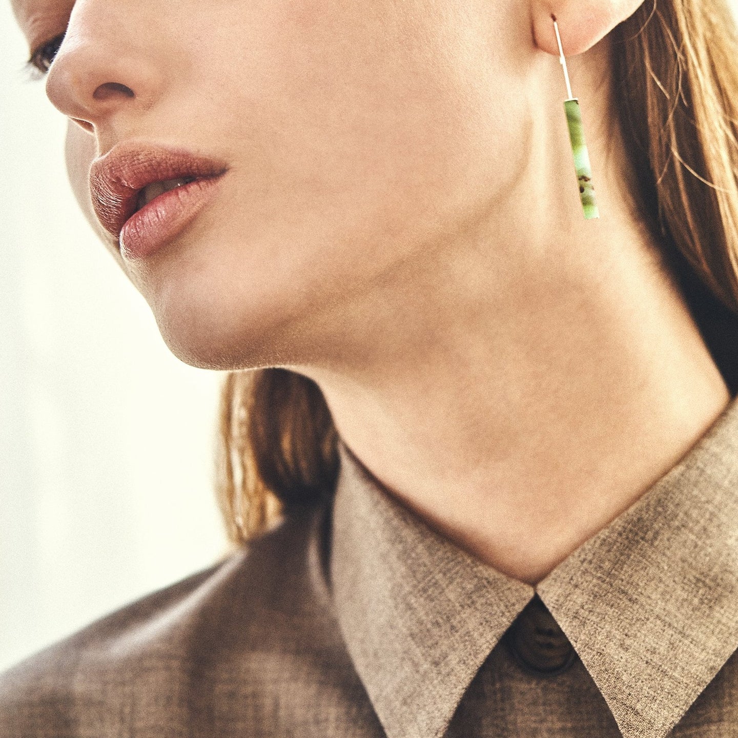 oblong pierced earring