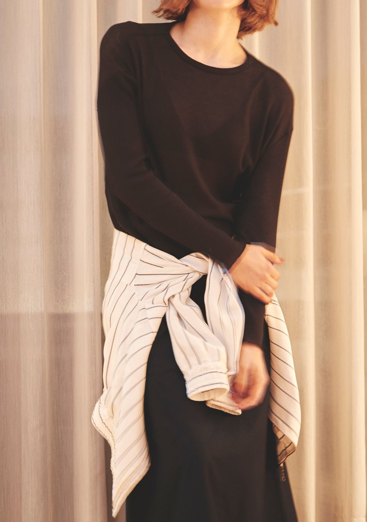 crew neck L/S - gauze waffle – amiu.c.store